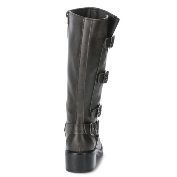 NWT! Madden NYC Women's Faux Leather Tall Moto Boots Dark Brown SIZE 6 No Box - Picture 4 of 15